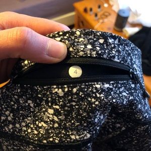 lululemon athletica Pants - Lululemon Tight Stuff II White Black Splatter 4 lululemon athletica Pants - Lululemon Tight Stuff II White Black Splatter 4